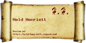 Held Henriett névjegykártya
